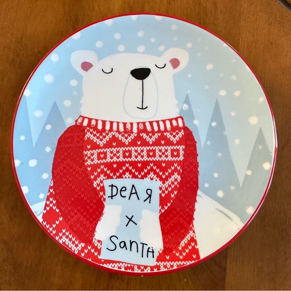 tag Christmas Holiday plates (set of 2) moose and polar bear 6” each across - Picture 4 of 6